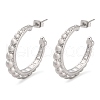 Non-Tarnish 304 Stainless Steel Ring Stud Earrings EJEW-K259-09P-1
