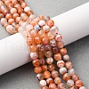 Faceted Natural Fire Crackle Agate Beads Strands G-F447-6mm-B03-5