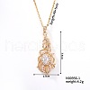 Exquisite Fashion Rose Necklace with Full Rhinestone Water Drop Pendant FM1408-1-1
