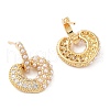 Rack Plating Brass Micro Pave Clear Cubic Zirconia Stud Earrings for Women EJEW-G394-47G-2