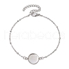 304 Stainless Steel Round Cabochon Setting Bracelets BJEW-JB11091-02-1