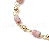 Brass Natural Rhodonite Link Bracelets for Women BJEW-JB11683-05-3