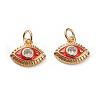Brass Micro Pave Clear Cubic Zirconia Charms KK-C100-15G-A02-2