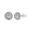 Rhodium Plated 925 Sterling Silver Micro Pave Cubic Zirconia Ear Studs for Women EJEW-P231-61P-1