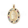 Brass Cubic Zirconia Pendants KK-Z050-24G-02-1
