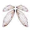 Transparent Resin Light Rose Rhinestone Pendants Set RESI-TAC0002-47A-1