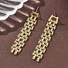 Brass Dangle Stud Earrings EJEW-A133-01G-2