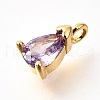 Brass Micro Pave Cubic Zirconia Pendants KK-D356-08A-G-2