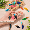  20Pcs 10 Colors Resin & Walnut Wood Big Pendants RESI-TA0001-71-5