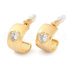 Brass Drawbench Stud Earrings EJEW-L288-008G-2