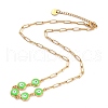 Brass Enamel Evil Eye Link Chain Necklaces NJEW-P256-02-2