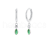 S925 Sterling Silver Teardrop Hoop Earrings HY5244-4-1