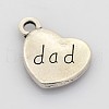 Family Theme Tibetan Style Alloy Charms TIBEP-X0066-AS-LF-2