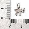 Brass Micro Pave Cubic Zirconia Chai Charms KK-P308-62P-3
