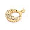 Brass Pave Clear Cubic Zirconia Pendants KK-U009-13G-02-2