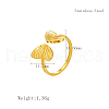 Stainless Steel Butterfly Adjustable Open Cuff Rings for Women OK2282-2-3