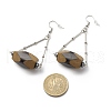 Synthetic Hematite & Acrylic Oval Dangle Earrings EJEW-JE04975-4