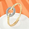 Brass Micro Pave Clear Cubic Zirconia Hinged Bangles for Women BJEW-K274-03G-3