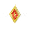 Glass Seed Beaded Rhombus Pendants PALLOY-MZ00528-01-1