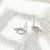 Brass Micro Pave Clear Cubic Zirconia Stud Earrings EJEW-R016-26P-17-3
