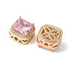 Brass Micro Pave Cubic Zirconia Beads KK-A253-20G-01-2