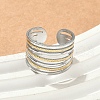 304 Stainless Steel Double Color Cuff Rings RJEW-S635-01GP-B-2
