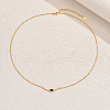 925 Sterling Silver Pave Blue Cubic Zirconia Curved Stick Link Chain Necklaces for Women Summer Casual Gift ED3912-4