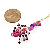 Halloween Theme Spider & Skull Dyed Synthetic Turquoise & Glass Seed Beads Pendant Decorations HJEW-MZ00282-5