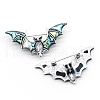 Halloween Bat Alloy Pave Natural Paua Shell Brooch PW-WG54377-02-1