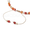 Natural Round Carnelian Beads Braided Beads Bracelets for Women BJEW-JB11658-01-4
