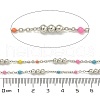 Brass Enamel Round Beaded Link Chain CHC-G022-07P-13-2