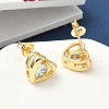 Brass Micro Pave Clear Cubic Zirconia Stud Earrings EJEW-D323-04G-4