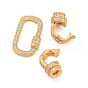 925 Sterling Silver Micro Pave Clear Cubic Zirconia Fold Over Clasps STER-U001-16G-2