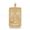 Brass Micro Pave Clear Cubic Zirconia Pendants ZIRC-Z004-01-2
