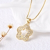 Brass Micro Pave Clear Cubic Zirconia Pendant Necklaces for Women NJEW-D305-03G-04-1