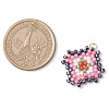 Seed Beads Beaded Charms PALLOY-MZ00324-03-2