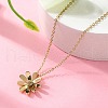 304 Stainless Steel Flower Pendant Necklaces for Women NJEW-A045-16G-2