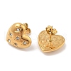 Ion Plating(IP) 304 Stainless Steel Heart Stud Earrings EJEW-C099-15GP-3