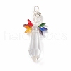 8Pcs Glass Pendants PALLOY-JF01921-2