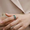 925 Sterling Silver Micro Pave Cubic Zirconia Adjustable Cuff Rings FS-WGD9A24-01-3