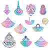 Fashewelry 48Pcs 12 Style 201 Stainless Steel Filigree Pendants STAS-FW0001-14-11