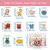 Craftdady 100Pcs 10 Style UV Plating Acrylic European Beads OACR-CD0001-04-3