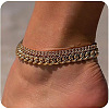 Aluminium Twisted Chain Double Layer Anklets WG33CC1-01-1