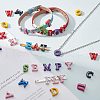 Spray Painted Zinc Alloy Slide Charms ALRI-WH0005-13B-4