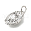 Brass Micro Pave Cubic Zirconia Pendants KK-V007-009P-02-2