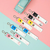 PU Leather & Cotton Name Marker Keychain AJEW-WH0514-038-4