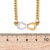 304 Stainless Steel with Polymer Clay Rhinestones Infinity Pendant Necklaces for Women NJEW-Z065-04G-5