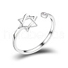 Fashionable Brass Micro Pave Cubic Zirconia Adjustable Cuff Rings FS-WG24B11-01-2