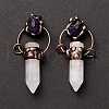 Natural Quartz Crystal and Amethyst Big Pointed Pendants G-M383-04R-2