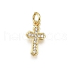 Brass Micro Pave Cubic Zirconia Pendants KK-Z100-39G-04-1